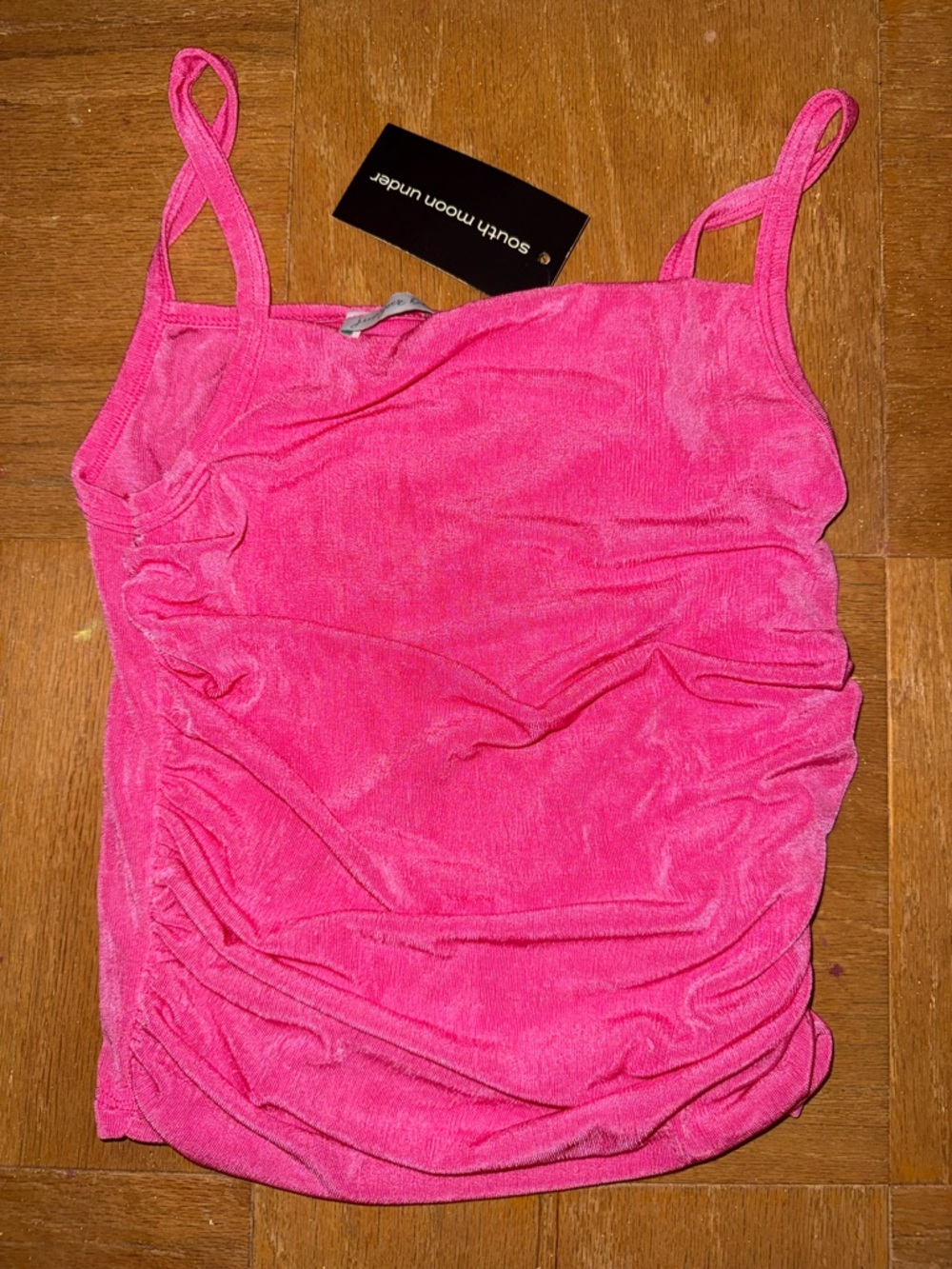 South Moon Under Hot Pink Velvet Ruched Cami